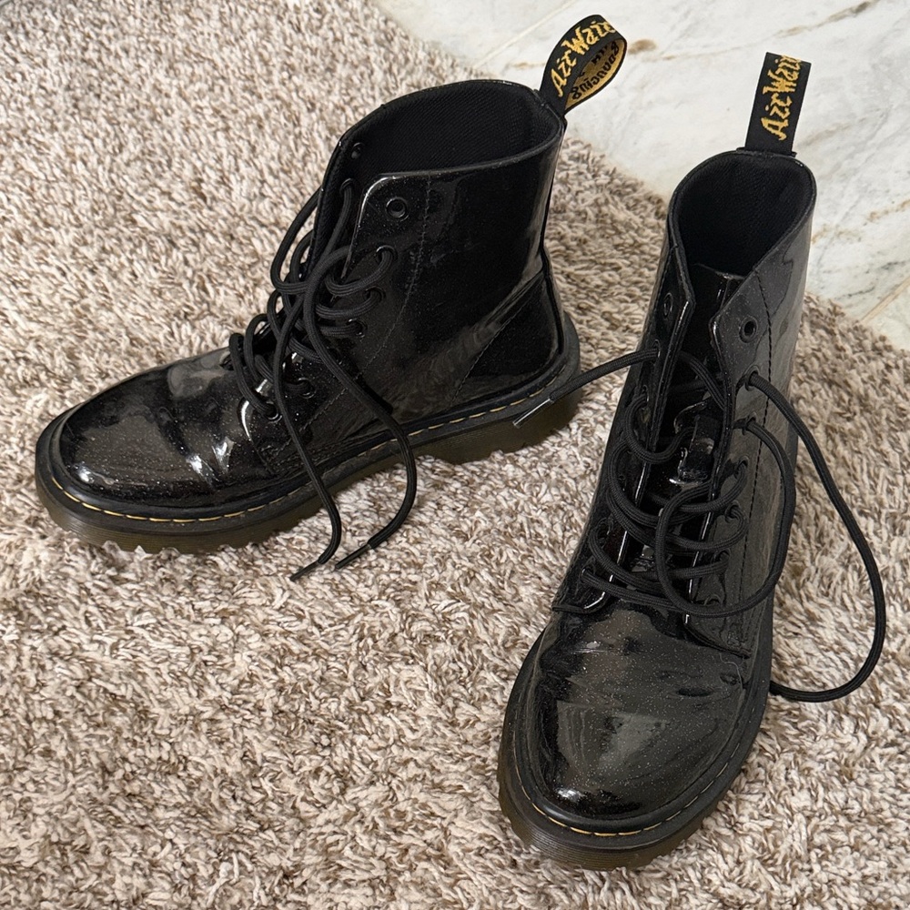 Dr. Martens Black Glitter Luana Boots